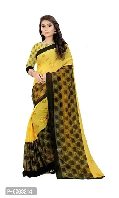 Fancy Georgette Printed Saree with Blouse piece