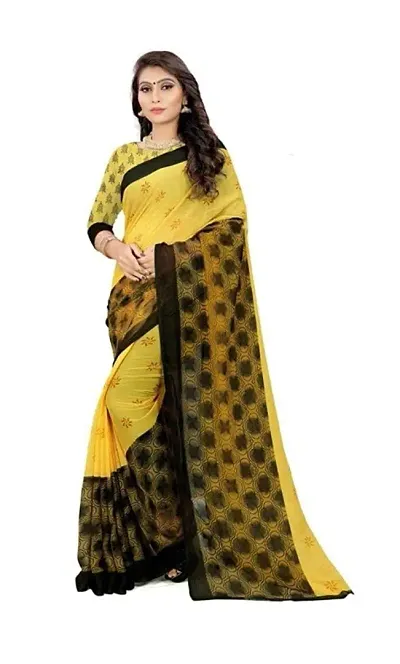 Elegant Polycotton Saree without Blouse piece For Women