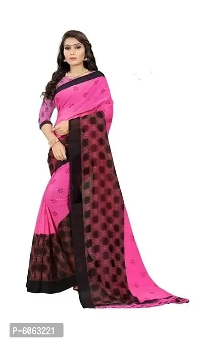 Fancy Georgette Printed Saree with Blouse piece-thumb0