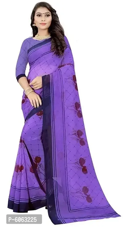 Fancy Georgette Printed Saree with Blouse piece-thumb0