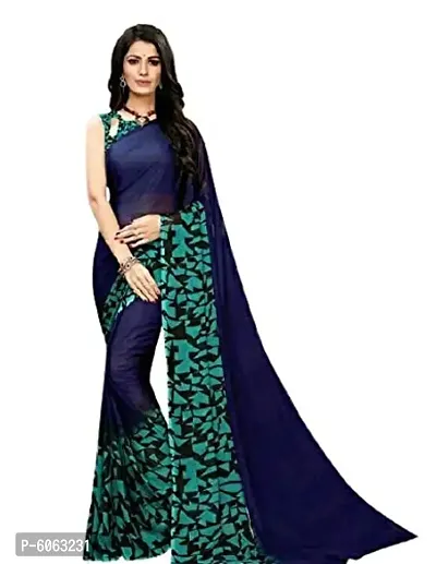 Fancy Georgette Printed Saree with Blouse piece