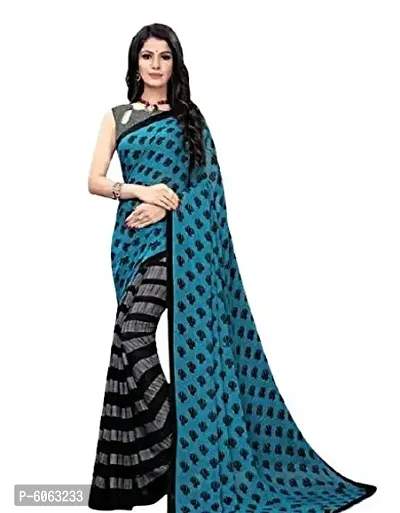 Fancy Georgette Printed Saree with Blouse piece-thumb0