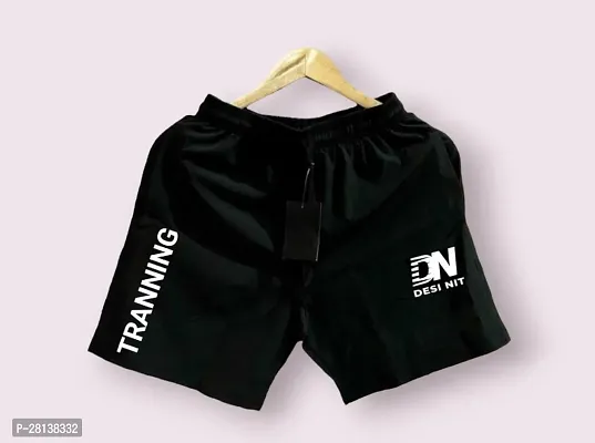 Trendy Polyester Black Shorts For Men-thumb0