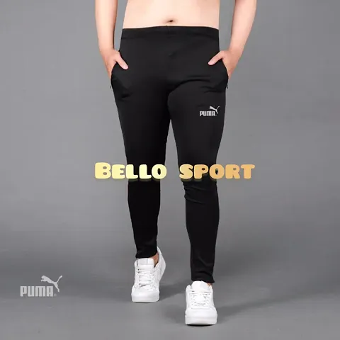 Classic Polyester Solid Track Pants For Men