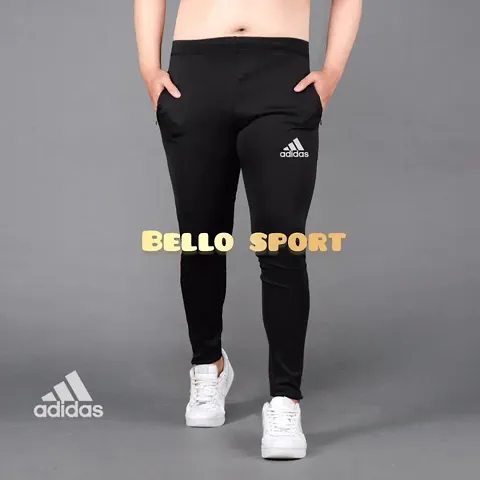 Classic Polyester Solid Track Pants For Men