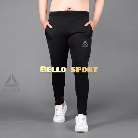 Classic Polyester Solid Track Pants For Men