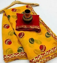 Beautiful Pure Chiffon Saree with Blouse piece-thumb1