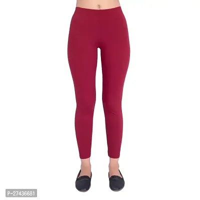 Fabulous Maroon Cotton Solid Leggings For Women-thumb0