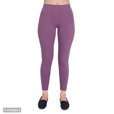 Fabulous Purple Cotton Solid Leggings For Women