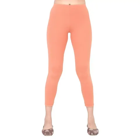 ONE SKY Tailored Cut & Classic Fit Super Stretchable Cotton Fabric Ankle Length Leggings for Women