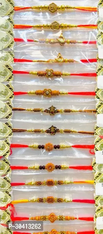 ok trading Package Content: Set of 7 Multi Design rakhi for brother (design 15)-thumb0