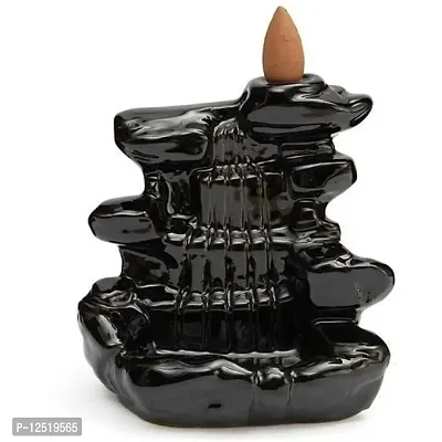 Kunti Craft Meditating Lord Shiva Smoke Fountain Smoke Backflow Burner with 10 Backflow Incense Cones