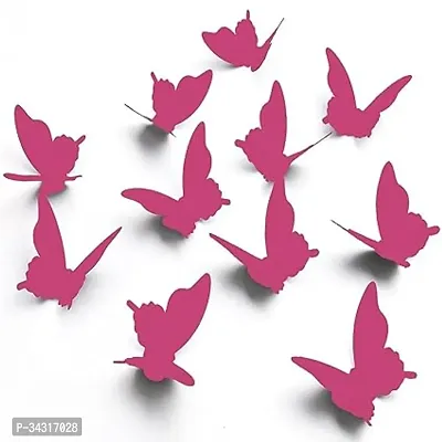 3D Butterflies Vinyl Peel and Stick Self Adhesive Wall Sticker 1 Combo of 12 Piece (13 CM X 15 CM)-thumb0