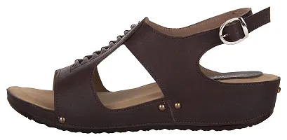 exotique Women's Brown Fashion Platform Sandal (EL0062BR)-38-thumb1