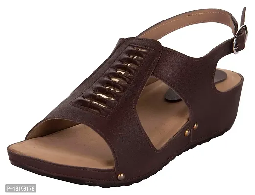 exotique Women's Brown Fashion Platform Sandal (EL0062BR)-38-thumb0