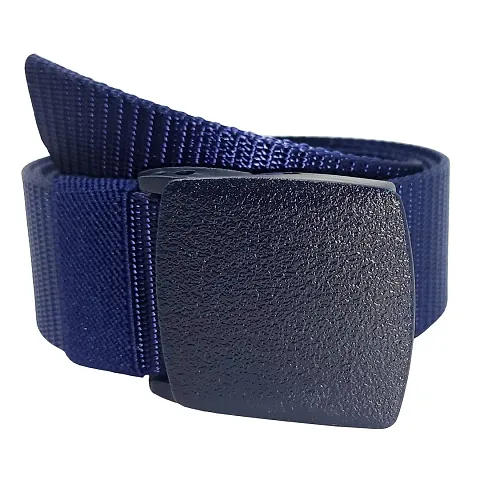 Elegant Blue Nylon Solid Belts For Men