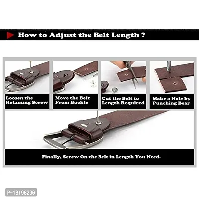 Exotique Men's Tan Casual Leather Belt (BM0067TN)-XL-thumb3