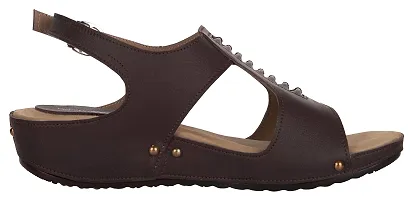 exotique Women's Brown Fashion Platform Sandal (EL0062BR)-38-thumb2