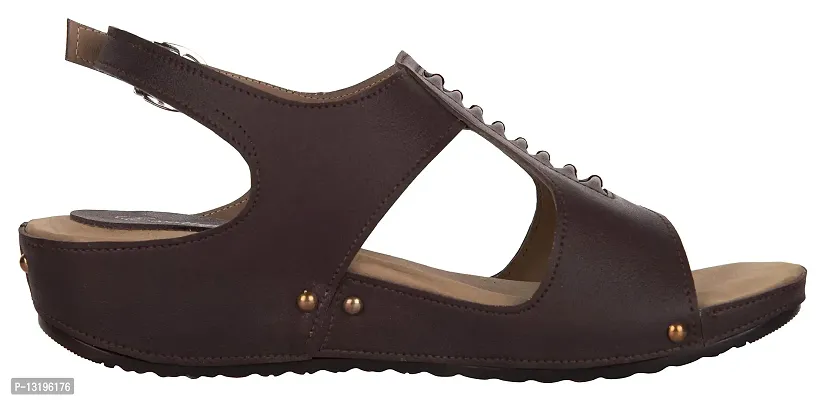 exotique Women's Brown Fashion Platform Sandal (EL0062BR)-38-thumb3