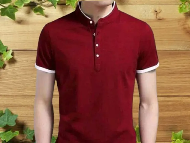 Stylish Solid Short Sleeves Tees for Men