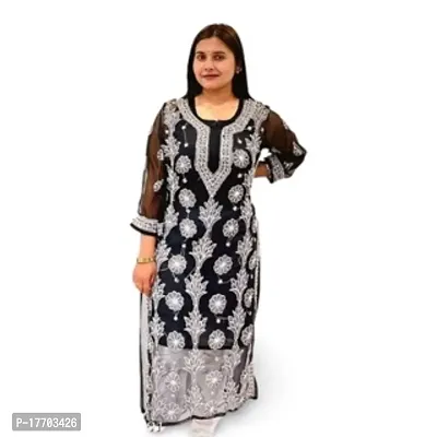 Stylish Women Chikan Embroidery Casual Kurta-thumb0