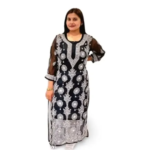 Stylish Women Chikan Embroidery Casual Kurta