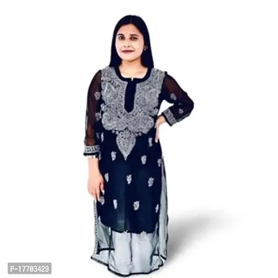 Stylish Women Chikan Embroidery Casual Kurta