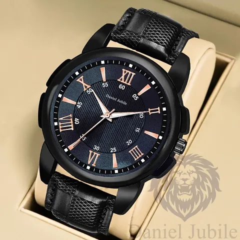 Stylish Leather Analog Watch For Men