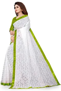 VANRAJ CREATION Women's Net Saree With Unstiched Blouse Piece. (POPTI)-thumb2