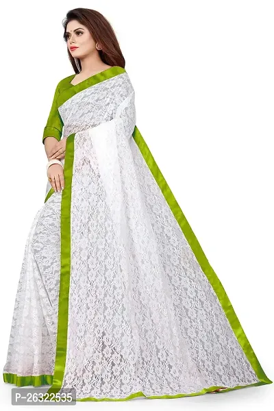 VANRAJ CREATION Women's Net Saree With Unstiched Blouse Piece. (POPTI)-thumb3