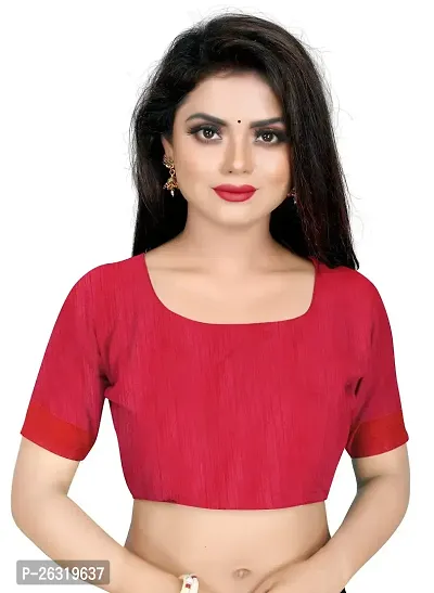 VANRAJ CREATION Women's Net Saree With Unstiched Blouse Piece. (RED)-thumb5