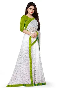 VANRAJ CREATION Women's Net Saree With Unstiched Blouse Piece. (POPTI)-thumb3