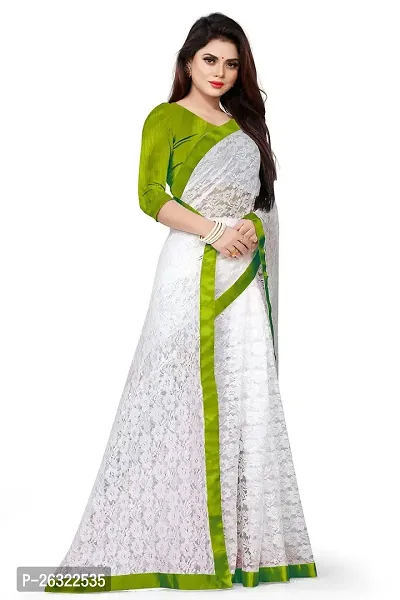 VANRAJ CREATION Women's Net Saree With Unstiched Blouse Piece. (POPTI)-thumb4