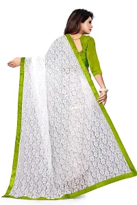 VANRAJ CREATION Women's Net Saree With Unstiched Blouse Piece. (POPTI)-thumb1