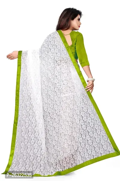 VANRAJ CREATION Women's Net Saree With Unstiched Blouse Piece. (POPTI)-thumb2