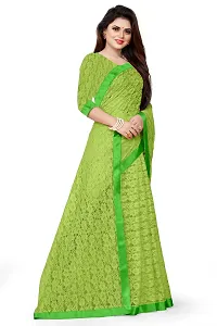 VANRAJ CREATION Women's Net Saree With Unstiched Blouse Piece (POPTI)-thumb3