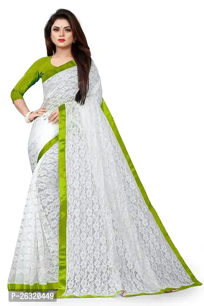 VANRAJ CREATION Women's rasal Net Saree With Unstitched Blouse Piece 004 (Popti)