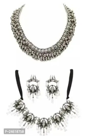 Latest Fashion Oxidised Jewellery Set Combo Pack Of 2-thumb0