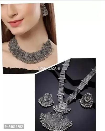 Latest Fashion Oxidised Jewellery Set Combo Pack Of 2-thumb0