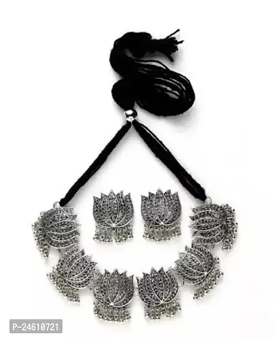 Sparkliza Lotus Choker Jewellery Set-thumb0