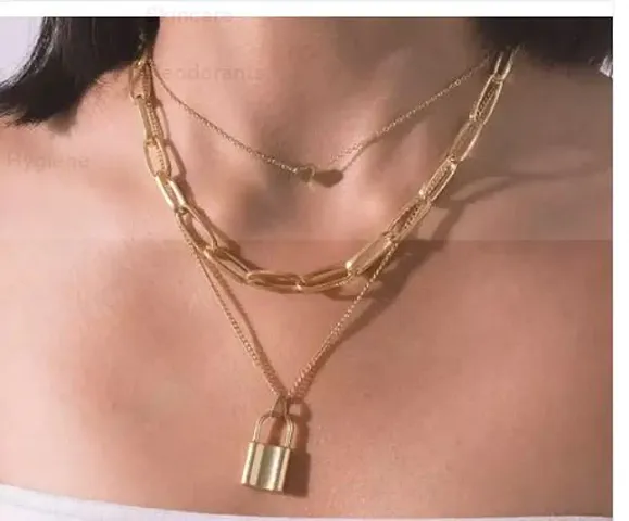 Lock Design Latest Alloy Necklaces