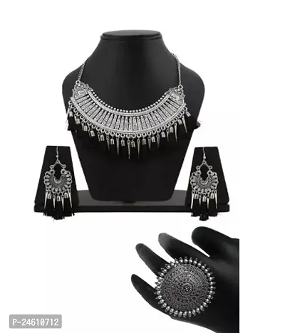 Sparkliza Oxidised Jewellery Set For Girls And Women-thumb0