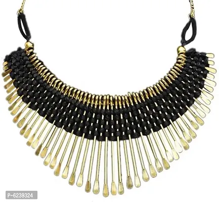 Alluring Alloy Gold Plated Afghani Necklace For Women-thumb0