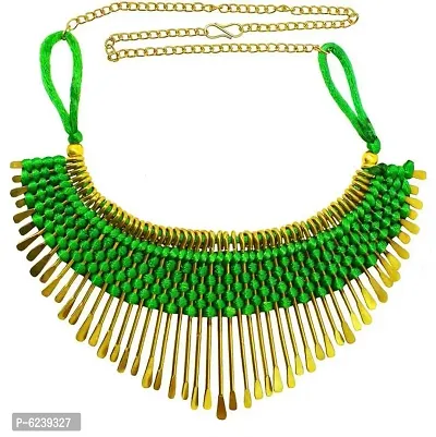 Alluring Alloy Gold Plated Afghani Necklace For Women-thumb0