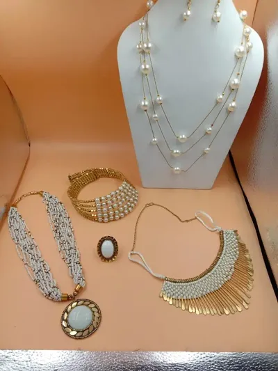 Trendy Designer Brass Jewellery Set Combo