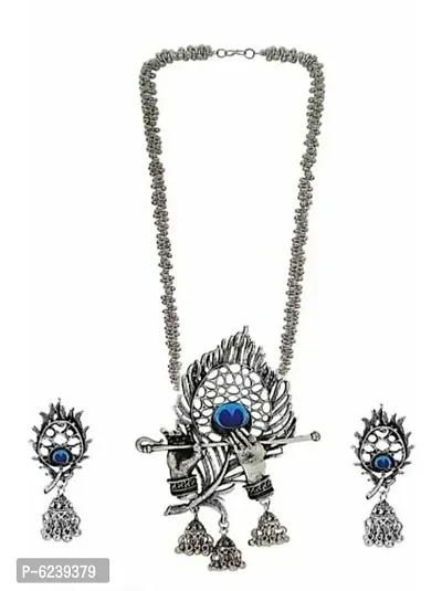 Shimmering Alloy Silver Plated Jewellery Set For Women-thumb0