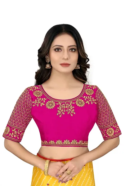 Vrundavan Enterprise Special Embroidery Desiegn Choli Blouse Piece in Phantom Fabric.