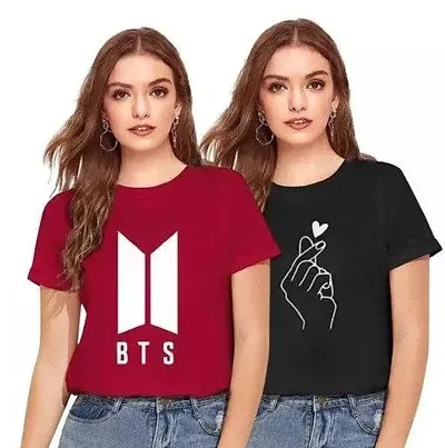 Elegant Polycotton Tshirt For Women Pack Of 2