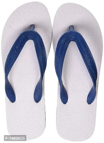 Stylish Rubber White Solid Light Weight Hawai Daily wear Slipper For Men