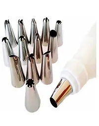 Cake Decorating Icing Bag | Frosting Bag | Icing Piping Bag With Steel Nozzles (12 Pcs)-thumb3